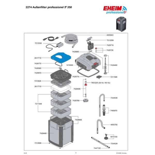 EHEIM hlava filtru prof.5e 350 (1474000)