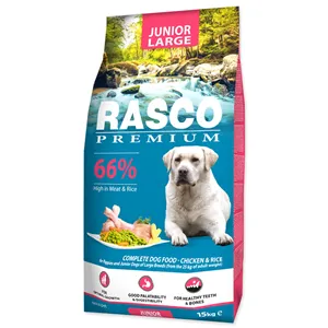 Rasco Premium Junior Large kuře s rýží 15 kg