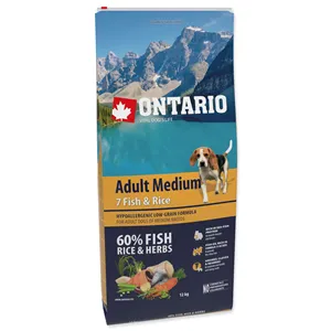 Ontario Adult Medium Fish & Rice 12 kg