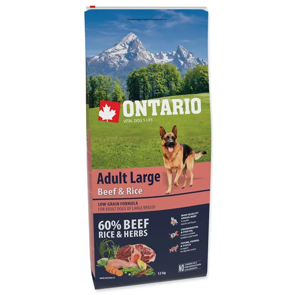 Ontario Adult Large Beef & Rice 12 kg