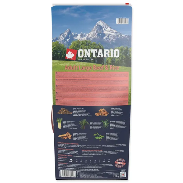 Ontario Adult Large Beef & Rice 12 kg