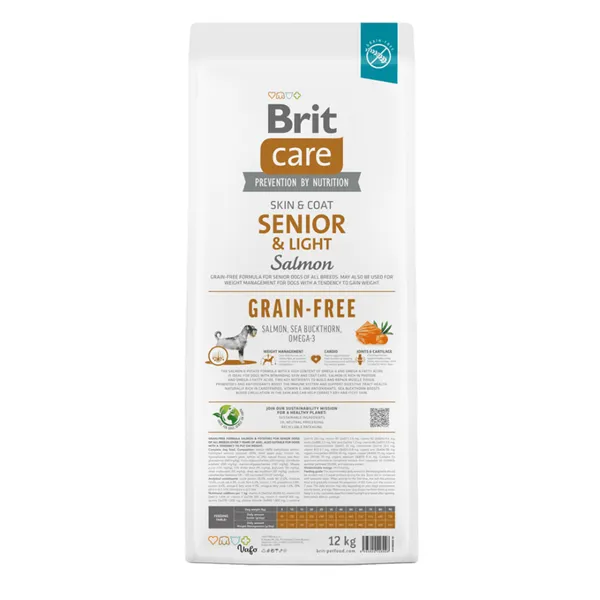 Brit Care Dog Grain-free Senior & Light Salmon 12 kg