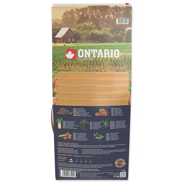 Ontario Adult Medium Chicken & Potatoes 12 kg